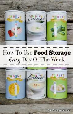 
                    
                        How to use food storage every day of the week and save money when you do. I'm a mom and grandma wanting to save money on groceries.
                    
                