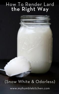 
                    
                        How to Render Lard the Right Way, Snow White and Odorless | myhumblekitchen.com
                    
                