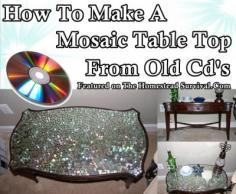 
                    
                        The Homestead Survival | How To Make A Mosaic Table Top From Old Cds | DIY Project - Homesteading - Repurposing - Upcycling -  thehomesteadsurvi...
                    
                