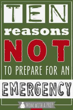 
                    
                        Mom with a PREP | Here are ten reasons why you might not get why it is so important to be prepared  #emergencypreparedness #prepare4life #zombies
                    
                