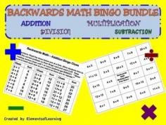 
                    
                        TWIST ON BASIC BINGO GAME!   Instead of calling out the fact and having students cover up the answer, the teacher calls out the answer and students cover the matching fact.  Great for 1st, 2nd, 3rd, 4th, and 5th grade students to practice and review their basic facts.
                    
                