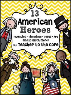 
                    
                        American Heroes! This is what you need for the Winter in your classroom! Writing, reading, quizzes, and art for 13 American Heroes! This is serious Common Core fun and rigor all rolled into one!
                    
                