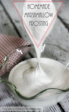 
                    
                        Homemade marshmallow frosting- perfect for frosting cupcakes.
                    
                