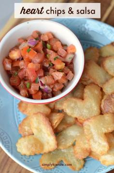 
                    
                        Heart Chips & Salsa are the perfect Valentine's Day snack or appetizer, for your family or party guests. Crispy, crunchy, and delicious, plus easy to make!
                    
                