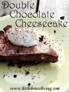 
                    
                        Double Chocolate Cheesecake Recipe. Delicious and so easy to make!
                    
                