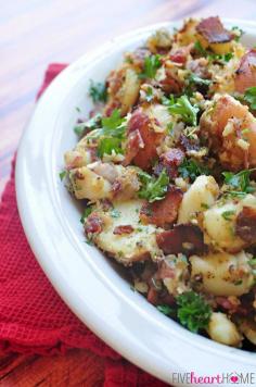 
                    
                        German Potato Salad ~ a perfect side dish for a summertime dinner from the grill, picnic, or holiday potluck | FiveHeartHome.com
                    
                