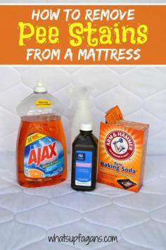 
                    
                        DIY tutorial on how to remove pee stain from mattress using natural ingredients! It's an easy, quick, and effective cleaning solution. Be rid of kid's accident.Great cleaning tip hack.
                    
                
