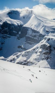 
                    
                        Sitting at an altitude of 7,082 feet, Sunshine Village is nestled in the heart of Banff National Park and is known for its varied terrain, straddling the Continental Divide.  Beautiful view, mountain view, snow activities, skiing, snowboard vacations, sip coffee, drink champagne
                    
                