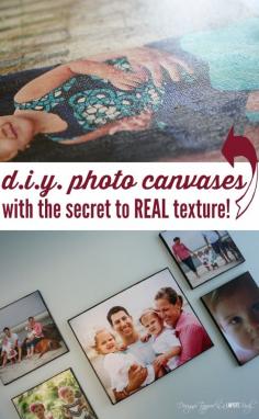 
                    
                        MUST PIN!  Best DIY Photo Canvas tutorial out there!   Learn the secret to creating REAL canvas texture with this full tutorial by Designer Trapped in a Lawyer's Body.
                    
                