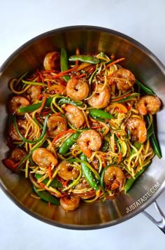 
                    
                        Asian Zucchini Noodle Stir-Fry with Shrimp
                    
                