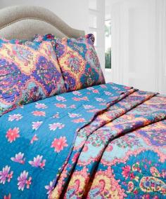 
                    
                        Lush Décor Orange & Blue Layla Quilt Set, pretty quilt, bed decor, home decor, bedding | zulily
                    
                