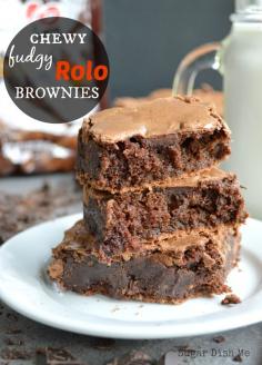 
                    
                        Chewy Fudgy Rolo Brownies - the most decadent, fudgy brownies ever!
                    
                