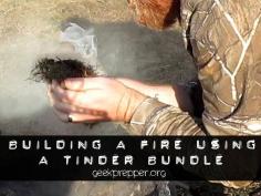 
                    
                        In the wild you need to know the skills involved in building a fire using a tinder bundle, so you craft some fire for cooking, providing warmth and light.
                    
                