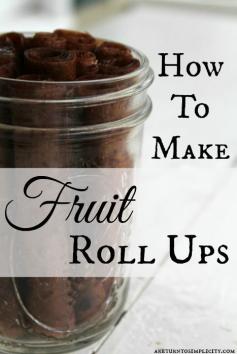 
                    
                        A nutritious snack for eating on the go. These fruit roll ups are a great way to preserve fruit without needing to freeze or can. How To Make Fruit Roll Ups | areturntosimplici...
                    
                