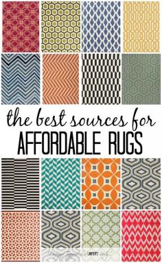 
                    
                        MUST PIN!  Fabulous list of where to buy affordable rugs by Designer Trapped in a Lawyer's Body!  #affordablerugs
                    
                