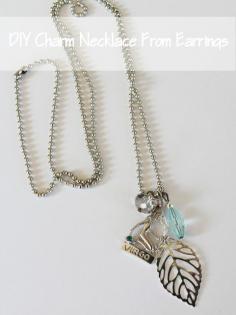 
                    
                        Lose one earring? Don't throw out it's mate! Use it to make this Easy DIY Charm Necklace from Earrings! Great gift idea too!  www.settingforfou...
                    
                