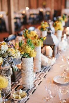 
                    
                        Yellow flowers and birch accents: www.stylemepretty... | Photography: Todd Pellowe - www.toddpellowe.com/
                    
                