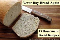 
                    
                        Bread Recipes - Sandwich Bread, Basic Sourdough Bread, Potato Bread using Leftover Mashed Potatoes, Crusty French Bread, Gluten free and sprouted bread.
                    
                