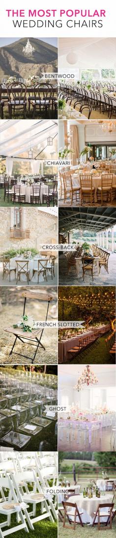 
                    
                        A guide to the most popular kinds of chairs brides use at their wedding ceremonies and receptions! | Brides.com
                    
                