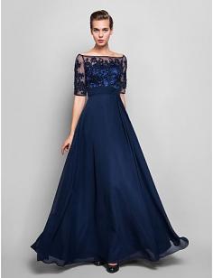 
                    
                        Sheath/Column Off-the-shoulder Floor-length Chiffon And Tulle Evening Dress, pretty dress, oscars, party dress, dinner wear, dresses
                    
                