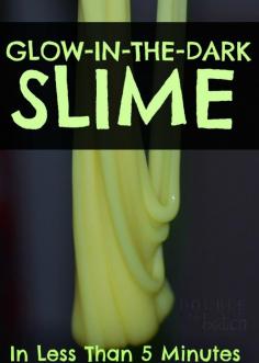
                    
                        Glow in the Dark Slime Recipe that Takes less than 2 MINUTES to make
                    
                
