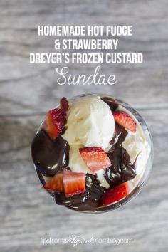 
                    
                        Dreyer's Frozen Custard Hot Fudge & Strawberry Sundae
                    
                