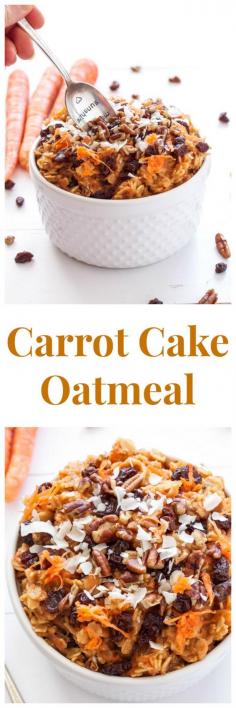 
                    
                        Carrot Cake Oatmeal | Oatmeal that tastes like carrot cake! Who doesn't love dessert for breakfast? | Danae | Recipe Runner
                    
                