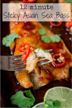 
                    
                        12 minute sticky Asian Sea Bass - Soft, flaky fish with a sweet and spicy flavour kick.
                    
                