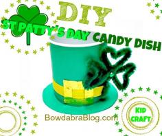 
                    
                        St Pattys Day Candy Dish  In just a few simple steps you can make your own small candy dish Leprechaun hat for St. #Patty’s Day!  Use any disposable cup you want and #decorate the outside with construction paper.   This a fun #kidscraft that kids can help you make! #craft #DIY
                    
                