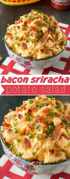 
                    
                        Spice up your Spring and Summer barbecues, picnics, and parties with this zesty Bacon Sriracha Potato Salad! This feisty side dish is loaded with flavor!
                    
                