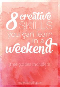 
                    
                        Cooped up inside with absolutely nothing to do? Tackle one of these new skills over the weekend and rediscover those creative roots. Includes 8 free downloadable guides to get you started, from cake decorating basics to stunning watercolor designs!
                    
                