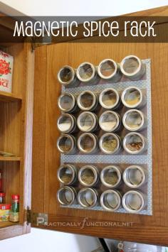 
                    
                        Organize your spices with a DIY magnetic spice rack!
                    
                