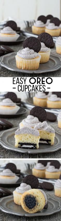 
                    
                        Easy Oreo Cupcakes - the best Oreo cupcake recipe with Oreo buttercream!
                    
                
