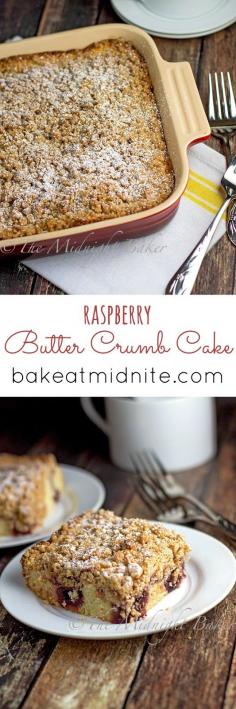 
                    
                        Raspberry Butter Crumb Cake | bakeatmidnite.com | #coffeecake #snacks #crumbcake
                    
                