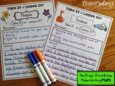 
                    
                        Take It or Leave It!$- Fun idea for opinion writing and using evidence in your writing!  Love It!
                    
                