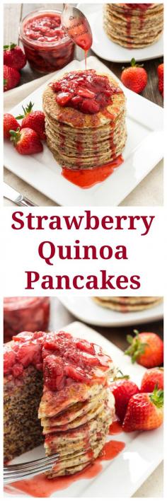 
                    
                        Strawberry Quinoa Pancakes | Quinoa adds flavor and texture in these amazing healthy and delicious pancakes! | Danae | Recipe Runner
                    
                