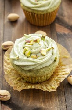 
                    
                        Pistachio Green Tea Cupcakes with Matcha Cream Cheese Frosting | Green tea is the perfect substitute for boxed pistachio pudding in these delicious cupcakes! via Danae | Recipe Runner
                    
                