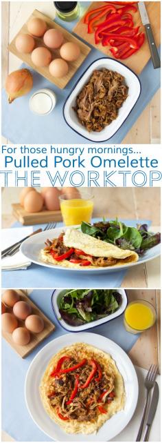 
                    
                        A pulled pork omelette for those hungry mornings! Serve it for breakfast for brunch. Perfect way to use up leftover pulled pork.
                    
                