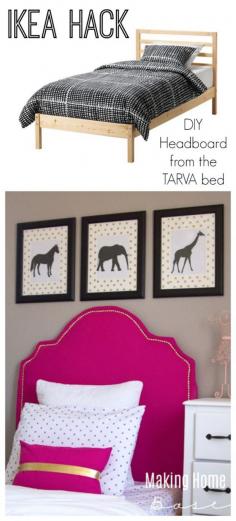 
                    
                        Stunning DIY Headboard | Easy DIY Upholstered Bed IKEA Hack Ideas by DIY Ready at  diyready.com/...
                    
                