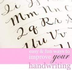 
                    
                        How to improve your handwriting in a few easy steps.  Mine went from bad to wow - so easy to do with a normal marker, pen, or pencil.
                    
                