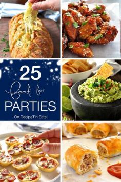 
                    
                        Party Food Round Up - 25 recipes from RecipeTin Eats that are great for party food! Fast to make and/or make ahead. | NEW YEAR'S EVE PARTY FOOD!
                    
                