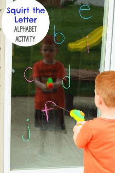 
                    
                        Preschoolers will squirt letters with a water gun when they do this fun alphabet activity!
                    
                