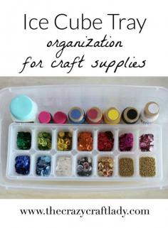 
                    
                        What an amazing yet simple idea for organizing craft supplies!  Use an ice cube tray to sort and store small craft items like beads and sequins.
                    
                