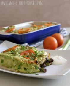 
                    
                        Black Bean Enchiladas with Avocado Sauce - Delicious flavors, yet so simple and healthy!
                    
                