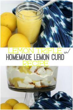 
                    
                        What says summer to me? Lemon Desserts! Whip up this easy lemon trifle with homemade lemon curd recipe for your family or guests. It's a wow dessert that doesn't take much effort!
                    
                