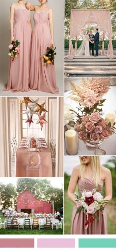 
                    
                        dusty pink sorbet wedding color ideas and single shoulder bridesmaid dresses
                    
                