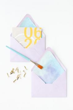 
                    
                        DIY Watercolor Envelope Liner // This tutorial shows you how to make an envelope liner (in this case a painted DIY watercolor liner) with any size or shape envelope without using a template.
                    
                