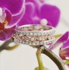 
                    
                        These glamorous diamond wedding rings are stunning.
                    
                