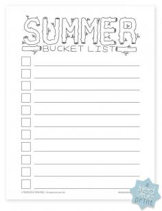 
                    
                        Free printable Summer Bucket List for you and the kids to fill out!
                    
                