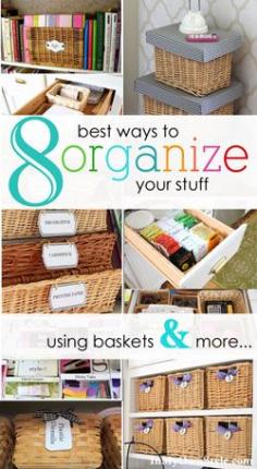
                    
                        Square baskets are the best storage containers..they look good, stack and fit perfectly together on shelves, in drawers, and more.. See all the ideas that you can do to organize your home.
                    
                